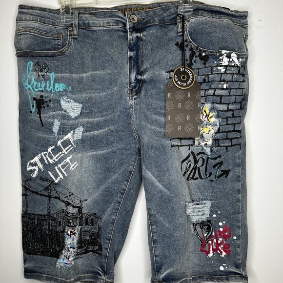 Rutherford Engineered 40 Slim Jean Shorts Men's Blue NWT NEW - Picture 1 of 3